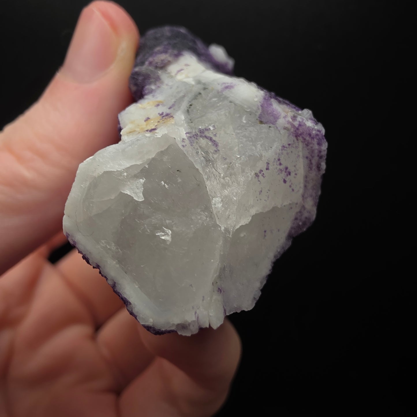 Purple Fluorite on Quartz - Inner Mongolia
