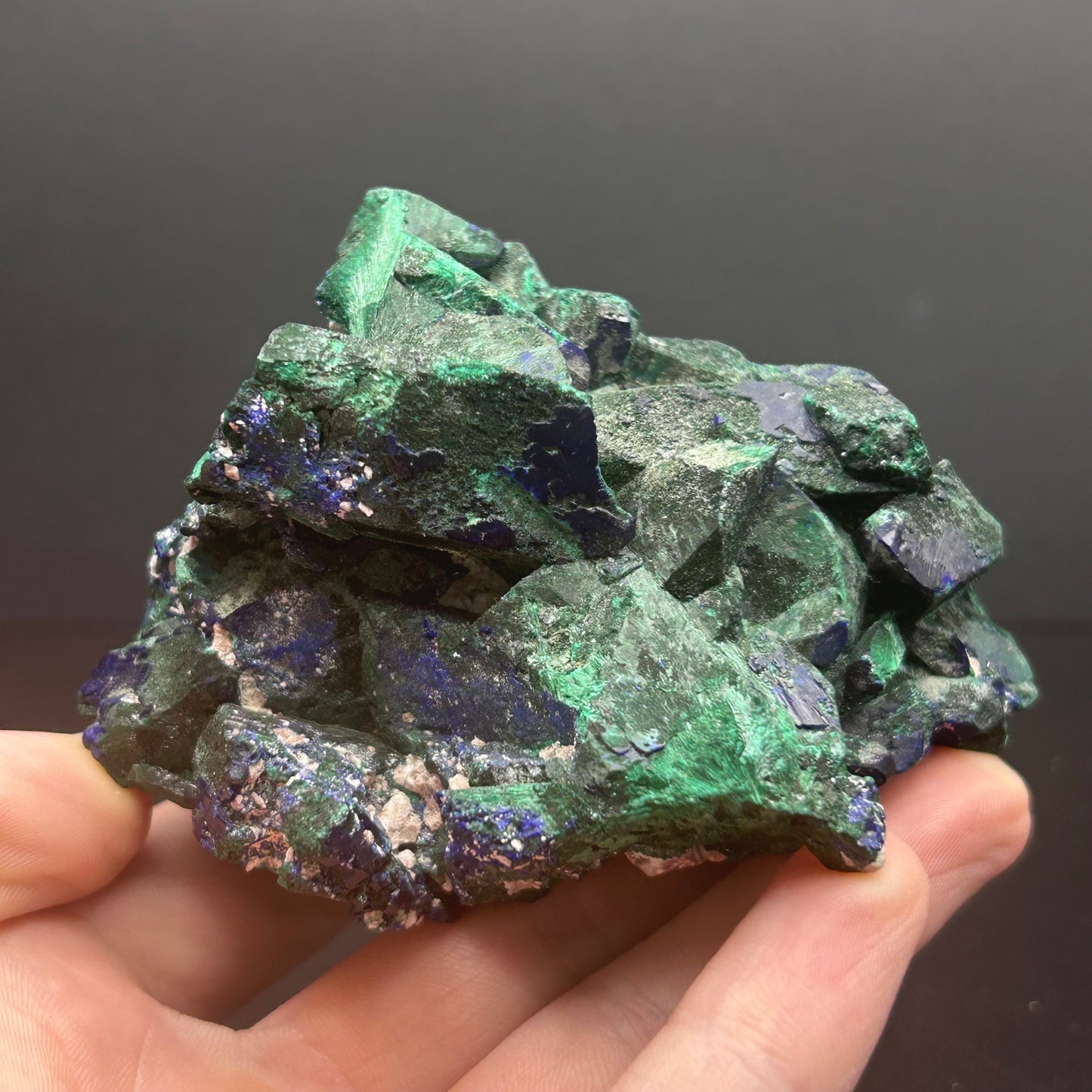 Malachite après Azurite - Mine de Milpillas