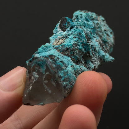 Chrysocolla on Quartz - Tentadora Mine, Peru