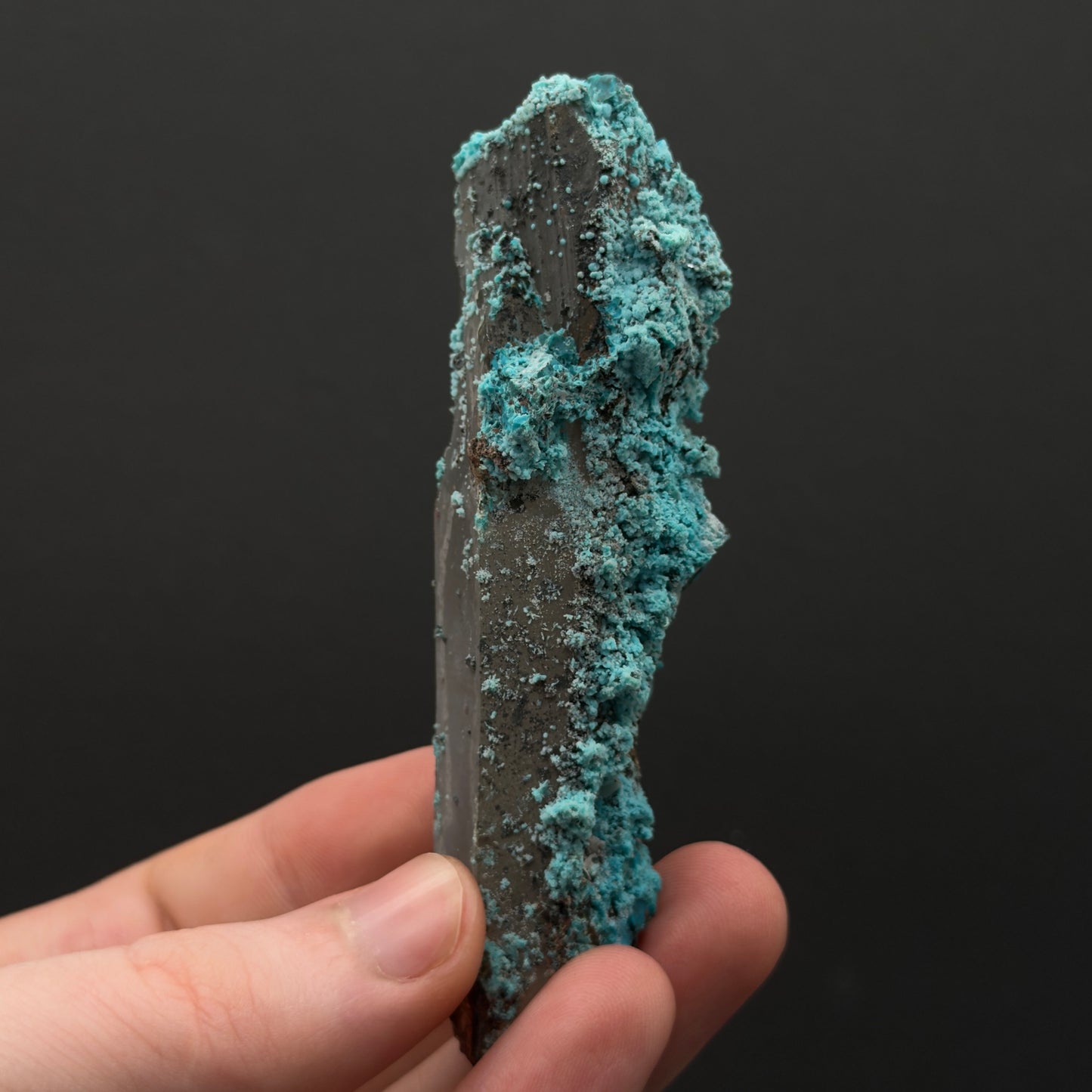 Chrysocolla on Quartz - Tentadora Mine, Peru