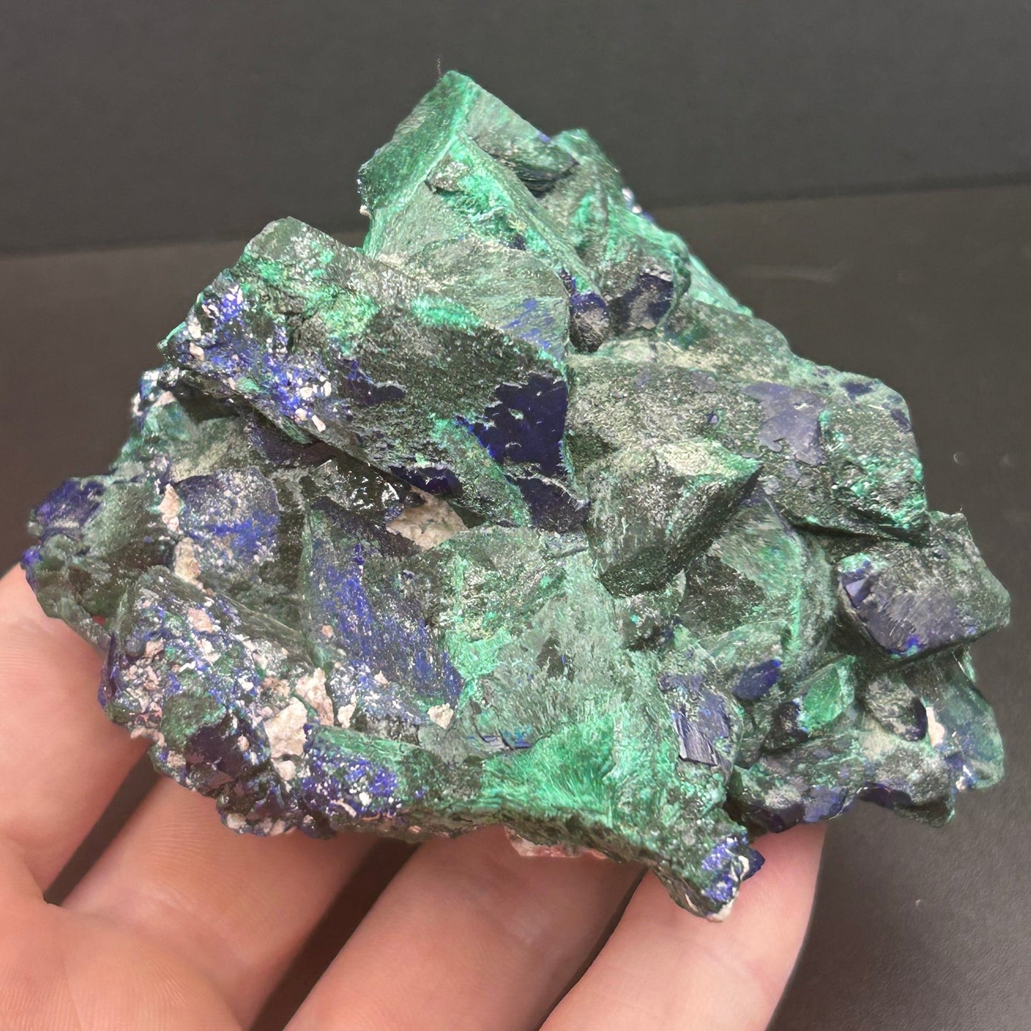 Malachite après Azurite - Mine de Milpillas