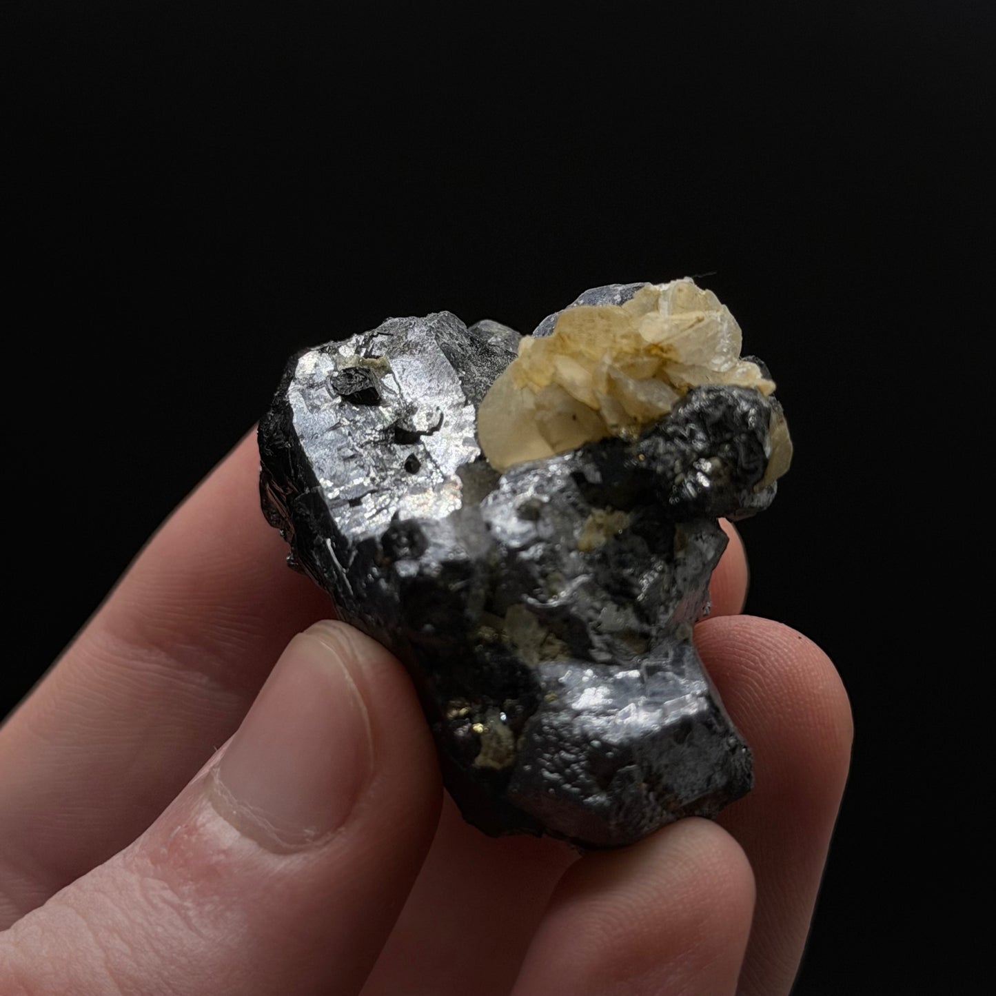 Calcite on Galena - Dalnegorsk, Russia