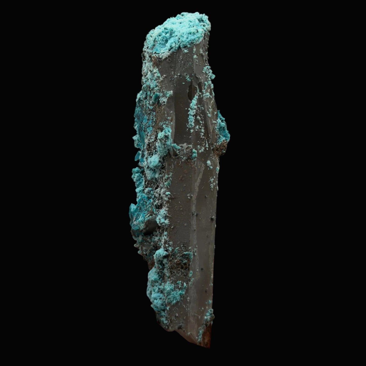 Chrysocolla on Quartz - Tentadora Mine, Peru