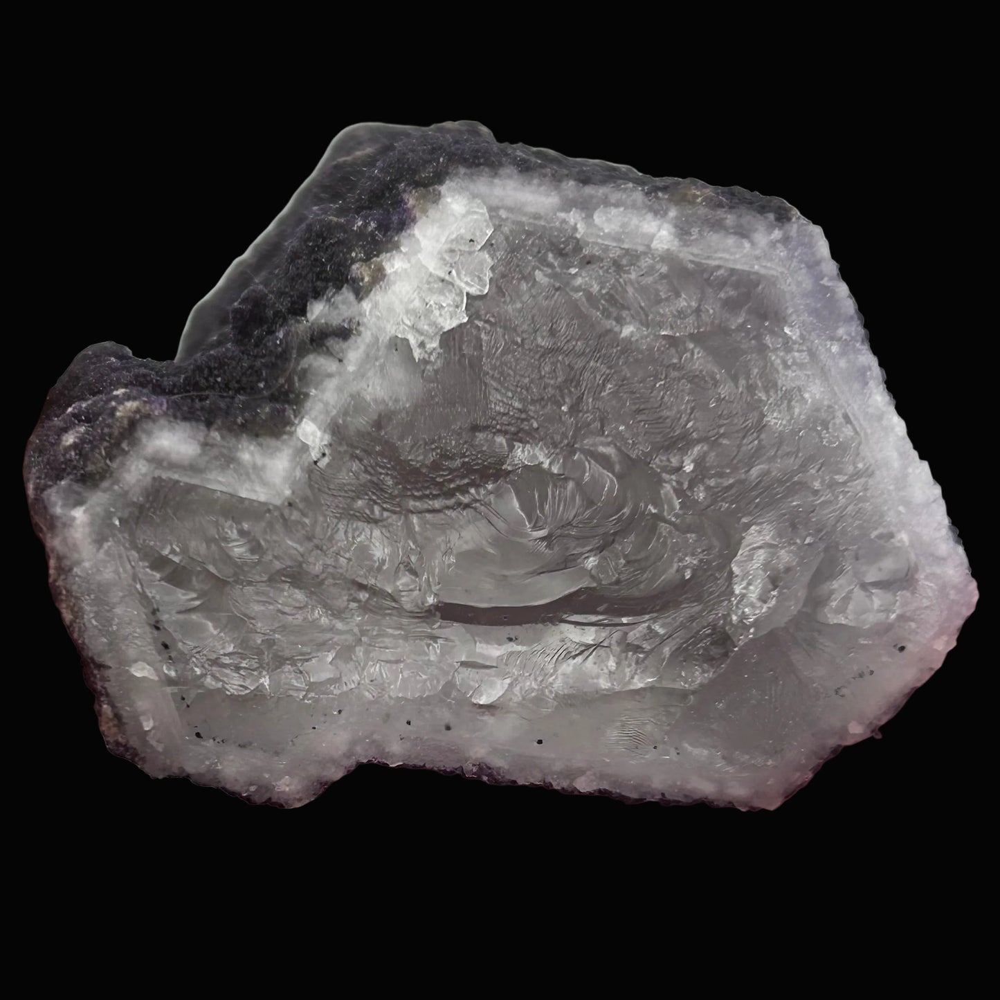 Purple Fluorite on Quartz - Inner Mongolia