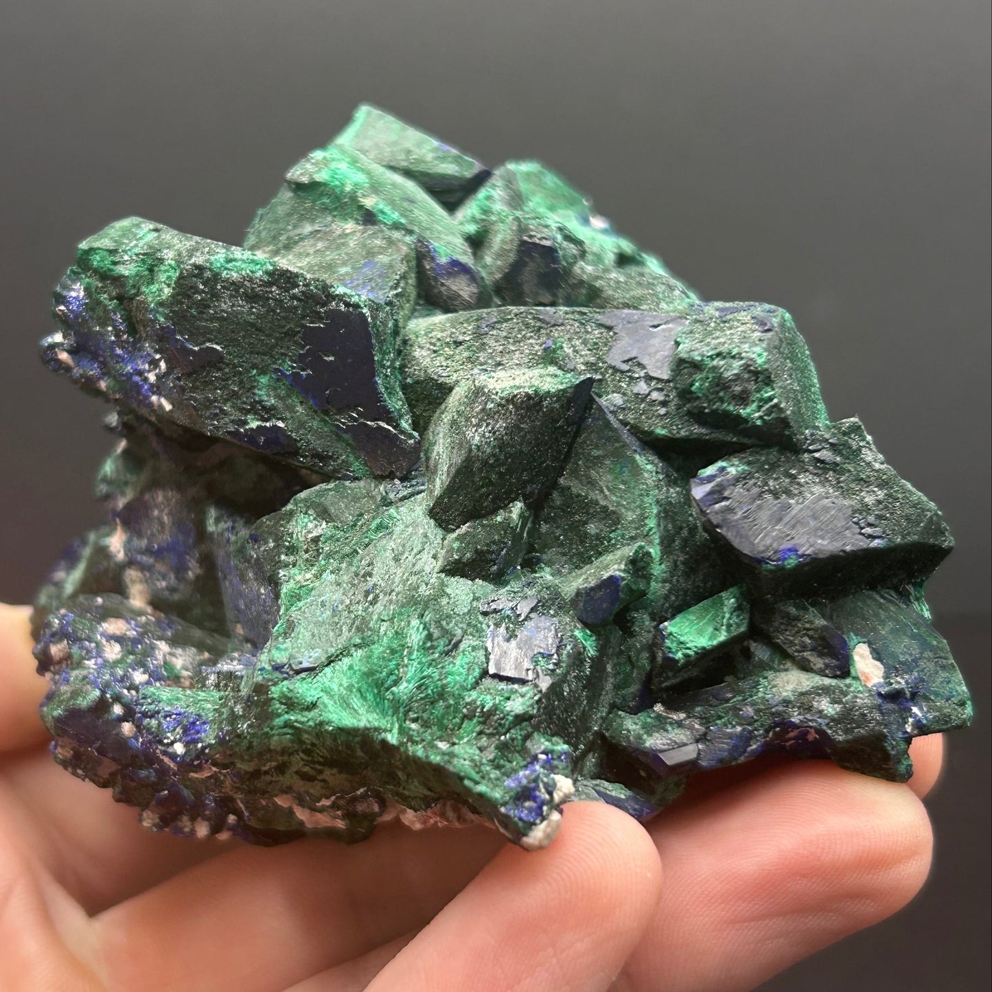 Malachite après Azurite - Mine de Milpillas