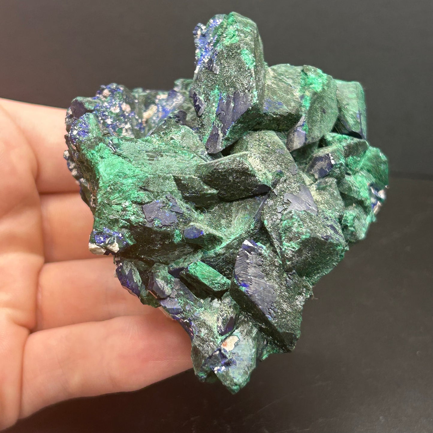 Malachite après Azurite - Mine de Milpillas