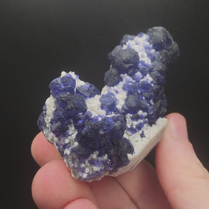 Blue Fluorite on Quartz - Inner Mongolia