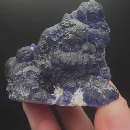 Blue Fluorite on Quartz - Inner Mongolia