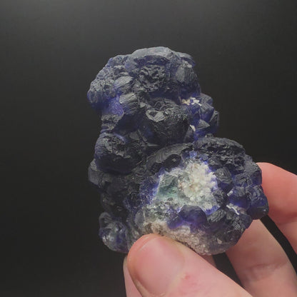 Blue Fluorite on Quartz - Inner Mongolia