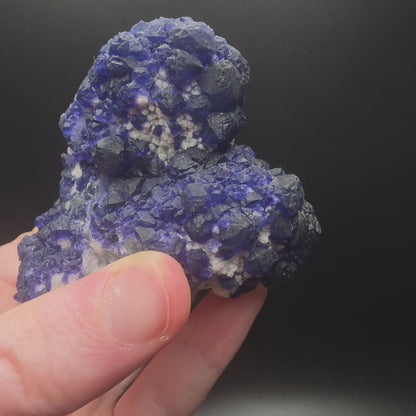 Blue Fluorite on Quartz - Inner Mongolia