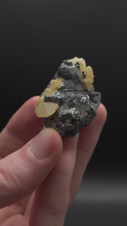 Calcite on Galena - Dalnegorsk, Russia