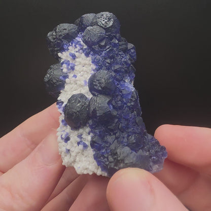 Blue Fluorite on Quartz - Inner Mongolia