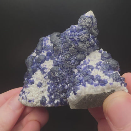 Blue Fluorite on Quartz - Inner Mongolia