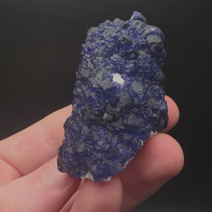 Blue Fluorite on Quartz - Inner Mongolia