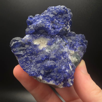 Blue Fluorite on Quartz - Inner Mongolia