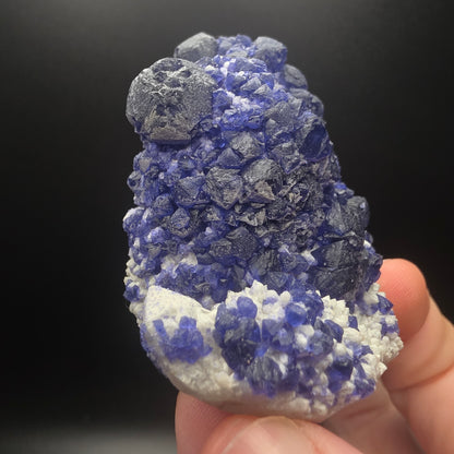 Blue Fluorite on Quartz - Inner Mongolia