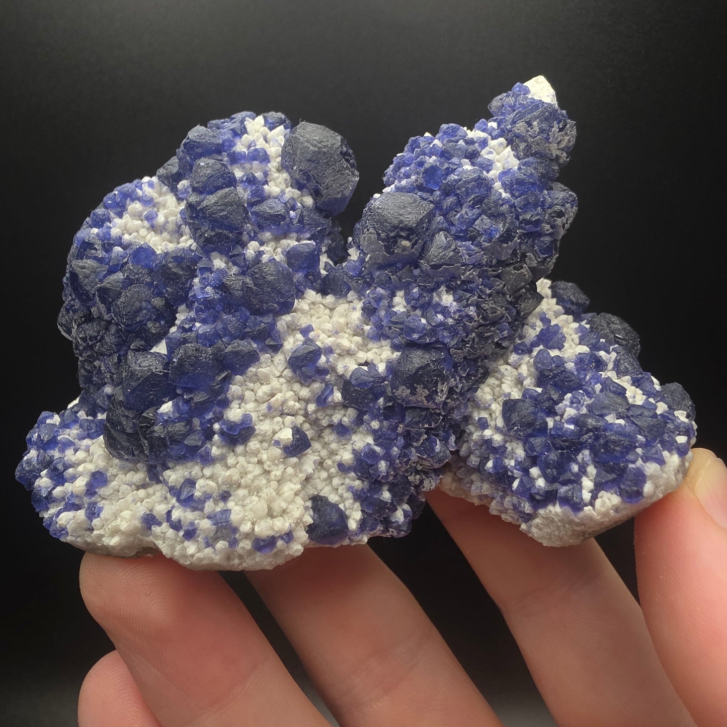 Blue Fluorite on Quartz - Inner Mongolia