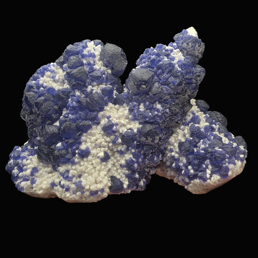 Blue Fluorite on Quartz - Inner Mongolia