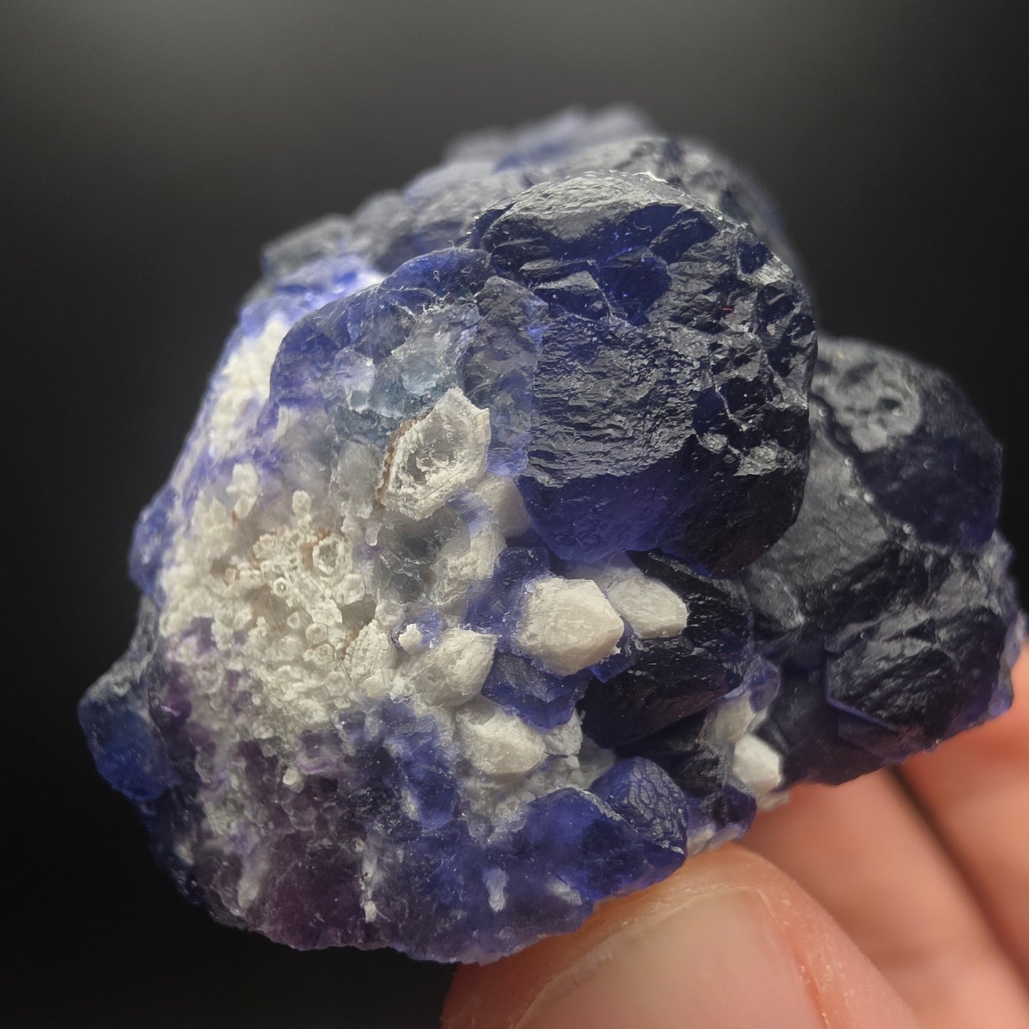 Blue Fluorite on Quartz - Inner Mongolia