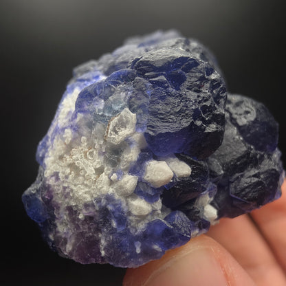 Blue Fluorite on Quartz - Inner Mongolia