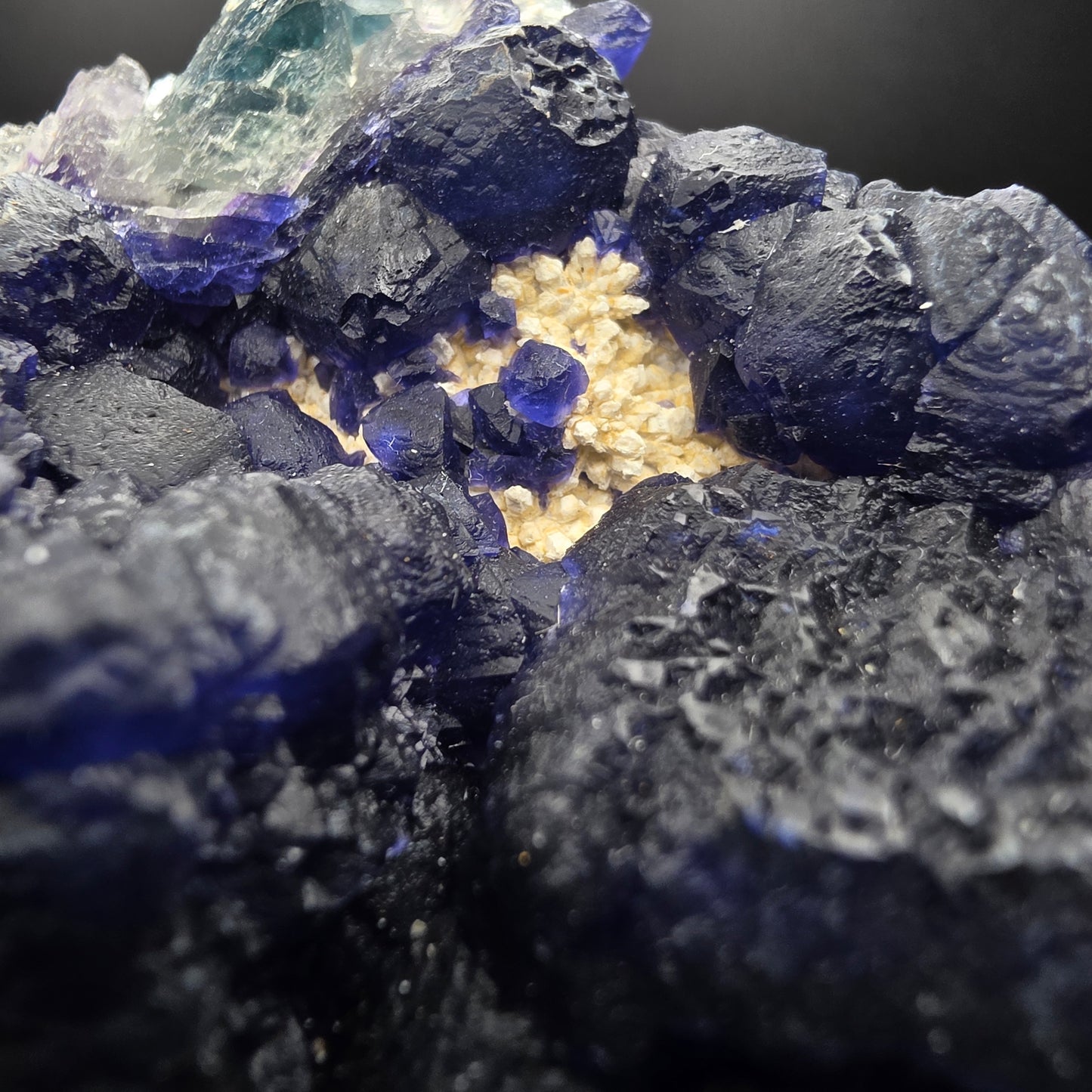 Blue Fluorite on Quartz - Inner Mongolia