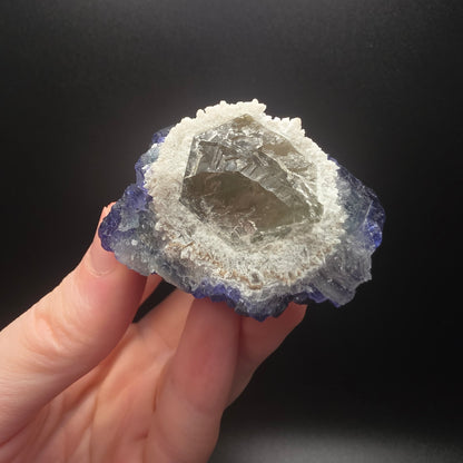 Blue Fluorite on Quartz - Inner Mongolia