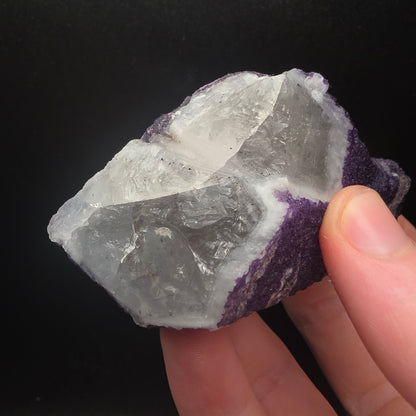 Purple Fluorite on Quartz - Inner Mongolia