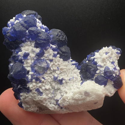 Blue Fluorite on Quartz - Inner Mongolia