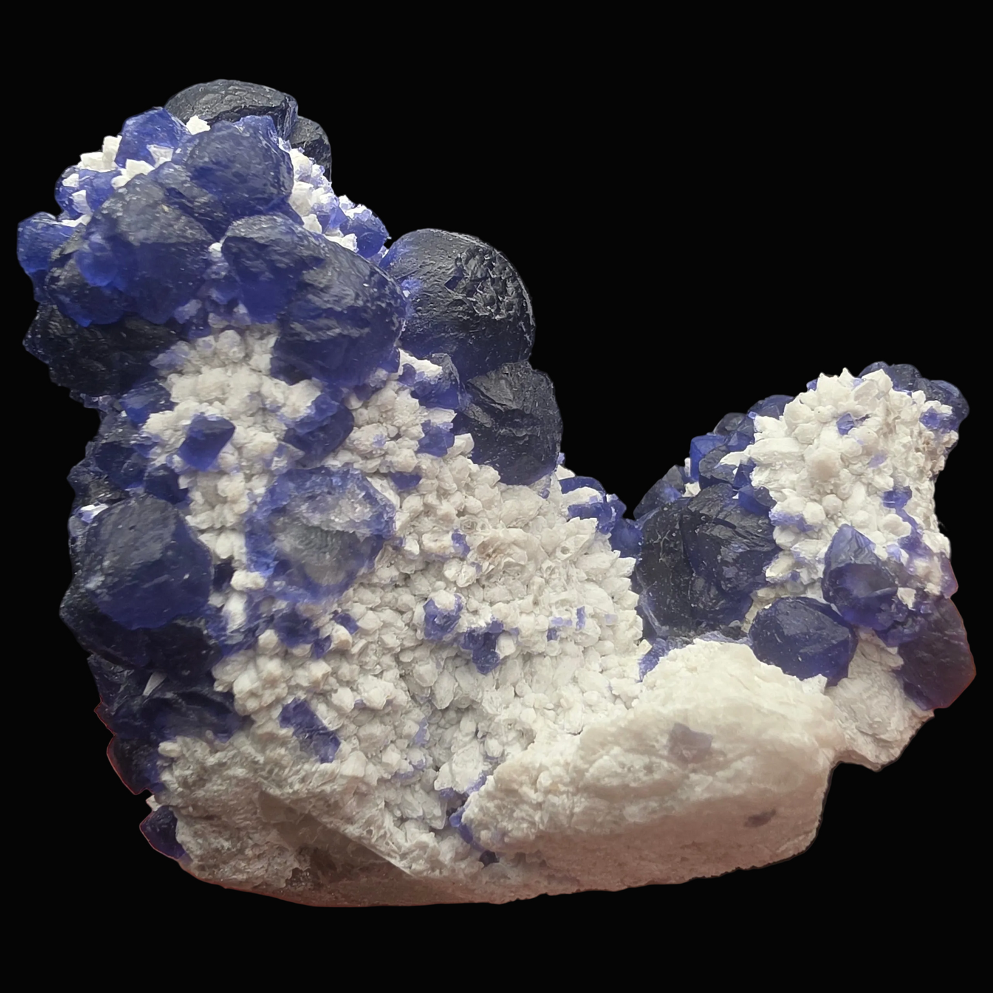 Blue Fluorite on Quartz - Inner Mongolia