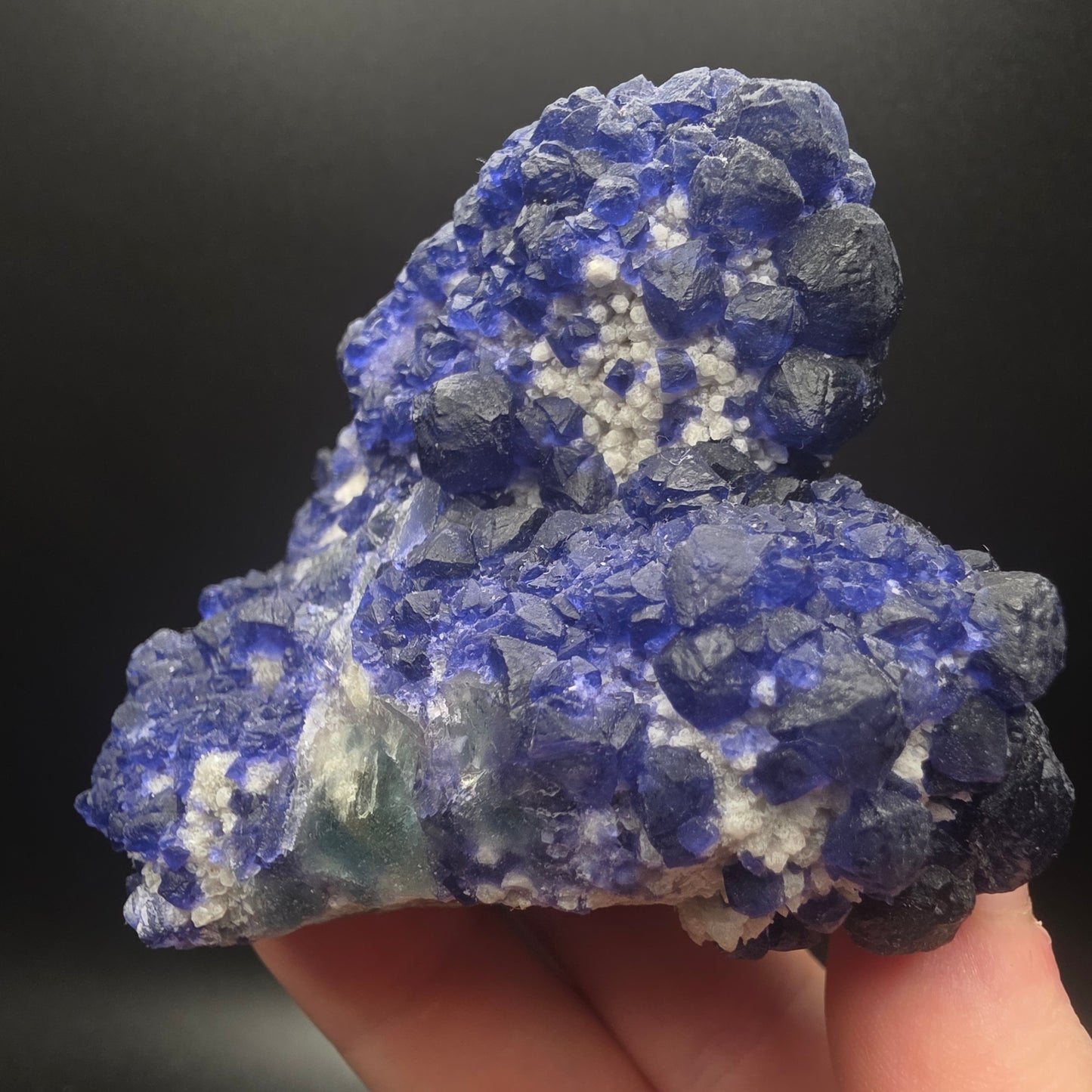 Blue Fluorite on Quartz - Inner Mongolia