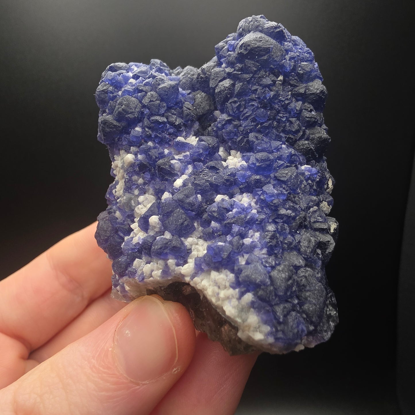 Blue Fluorite on Quartz - Inner Mongolia
