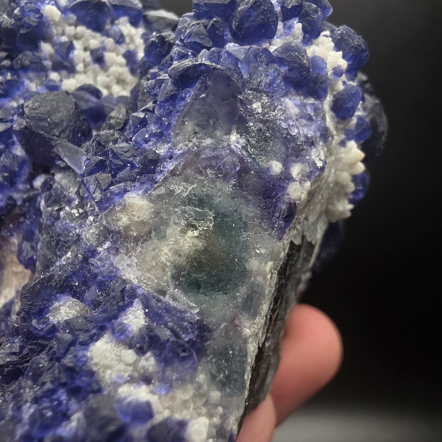 Blue Fluorite on Quartz - Inner Mongolia