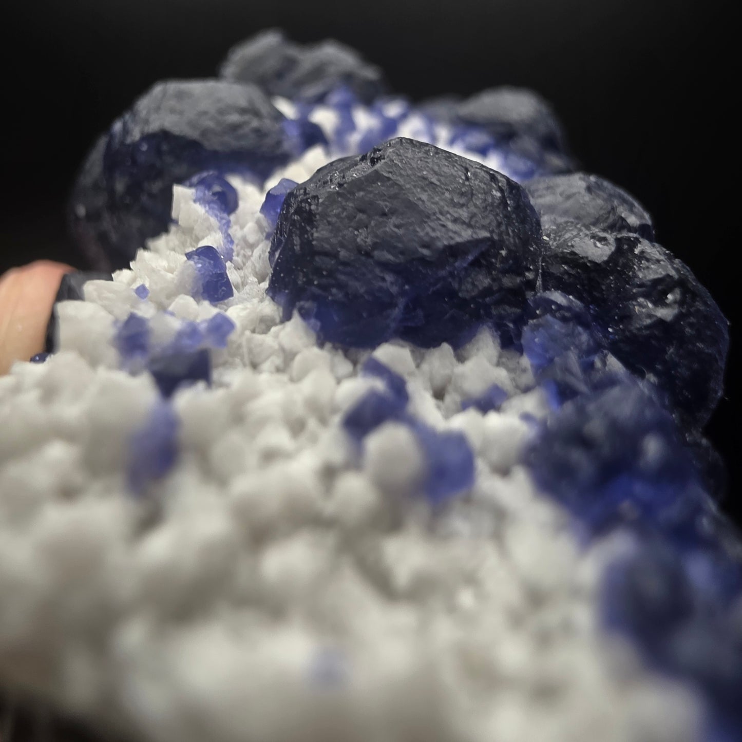 Blue Fluorite on Quartz - Inner Mongolia