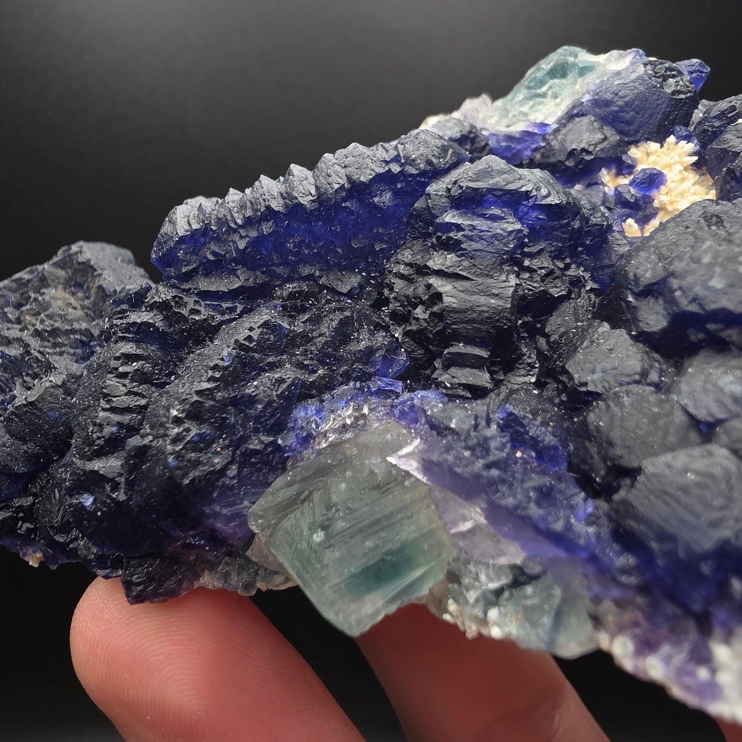 Blue Fluorite on Quartz - Inner Mongolia