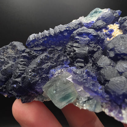 Blue Fluorite on Quartz - Inner Mongolia