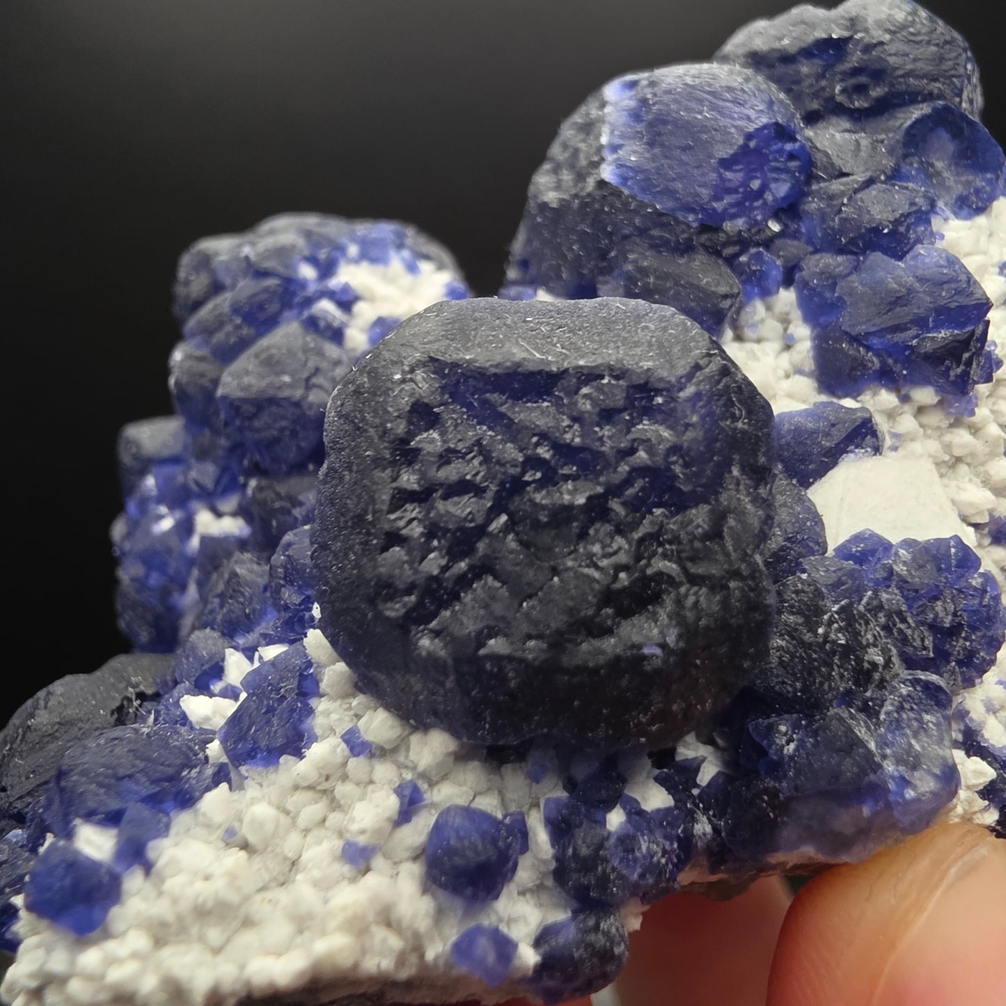 Blue Fluorite on Quartz - Inner Mongolia
