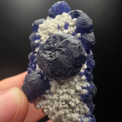 Blue Fluorite on Quartz - Inner Mongolia