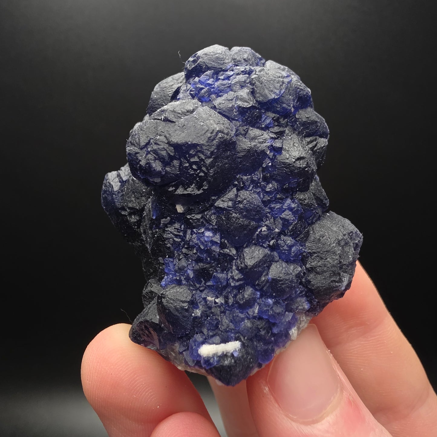 Blue Fluorite on Quartz - Inner Mongolia