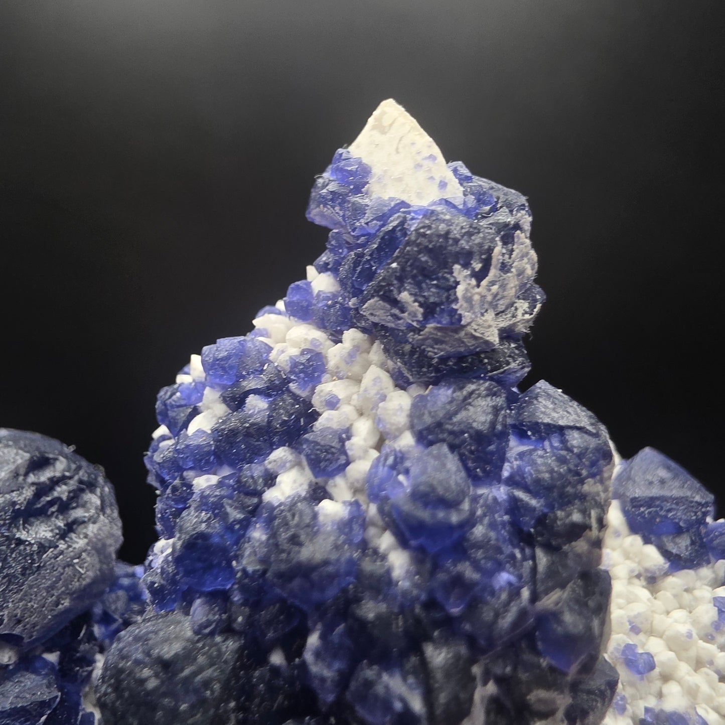 Blue Fluorite on Quartz - Inner Mongolia