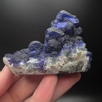 Blue Fluorite on Quartz - Inner Mongolia