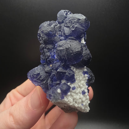 Blue Fluorite on Quartz - Inner Mongolia