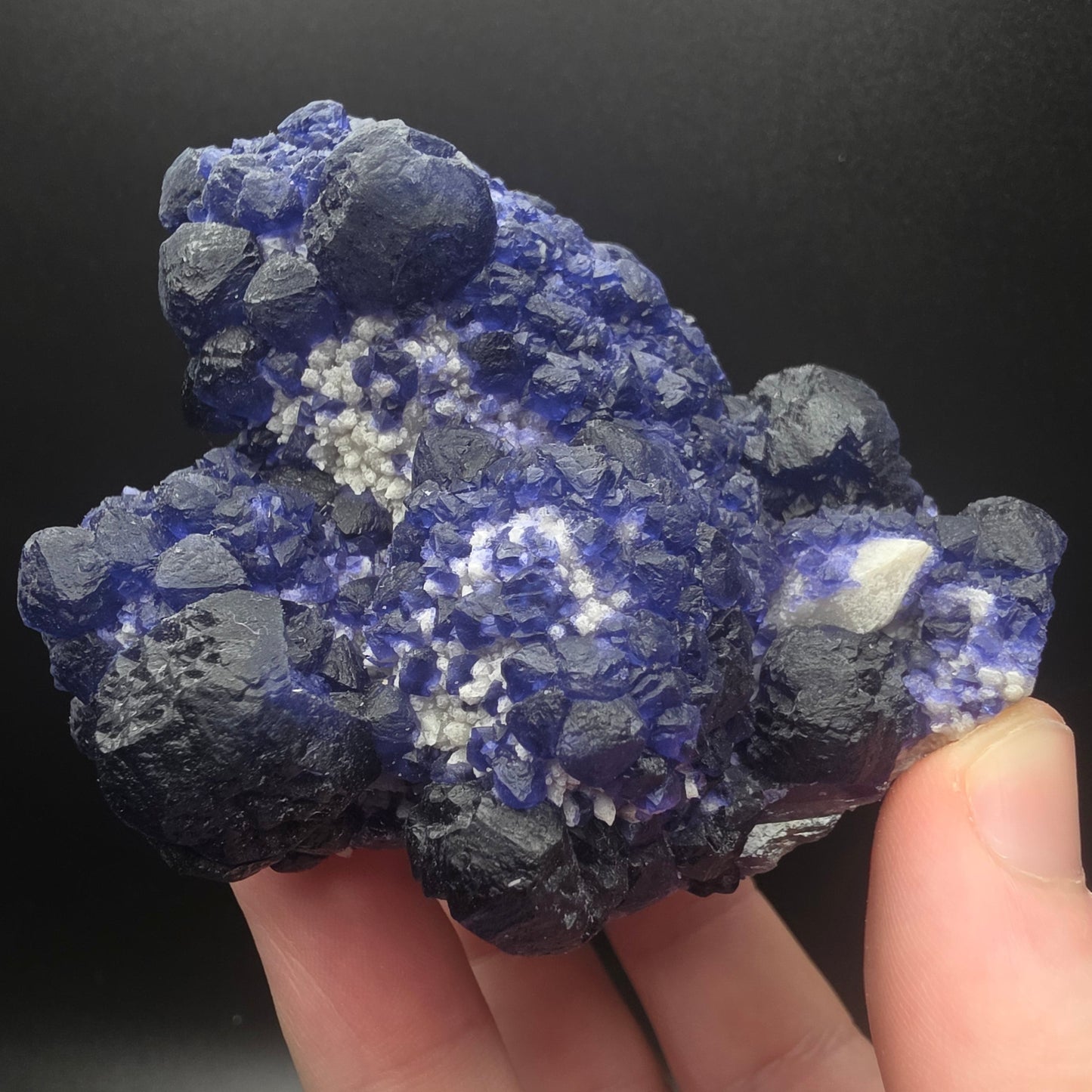Blue Fluorite on Quartz - Inner Mongolia