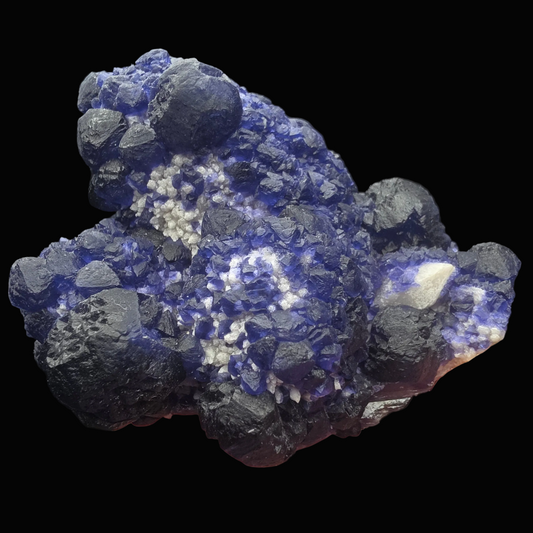 Blue Fluorite on Quartz - Inner Mongolia