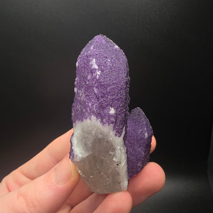 Purple Fluorite on Quartz - Inner Mongolia