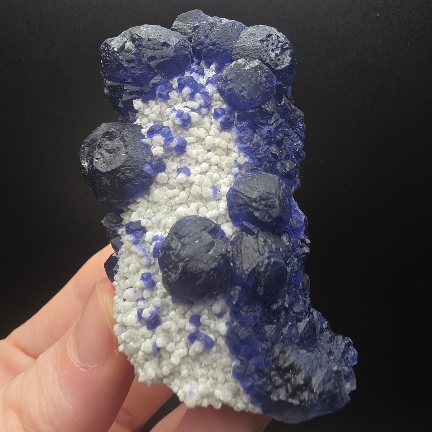 Blue Fluorite on Quartz - Inner Mongolia