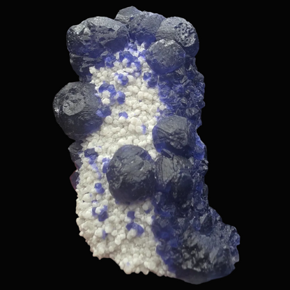 Blue Fluorite on Quartz - Inner Mongolia