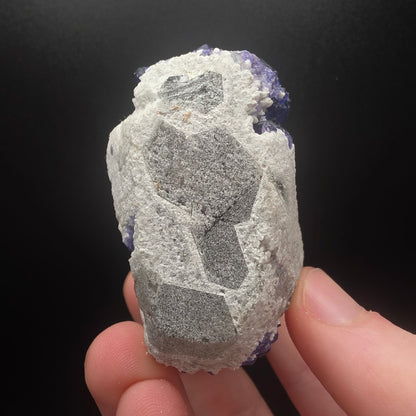 Blue Fluorite on Quartz - Inner Mongolia