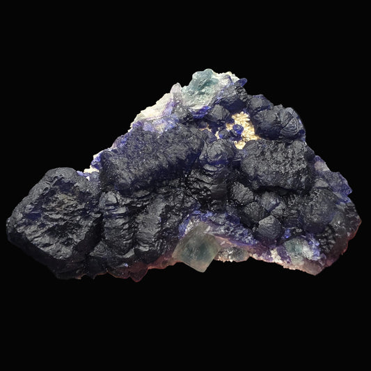 Blue Fluorite on Quartz - Inner Mongolia