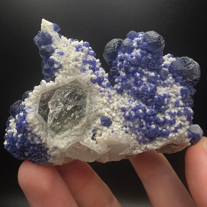 Blue Fluorite on Quartz - Inner Mongolia