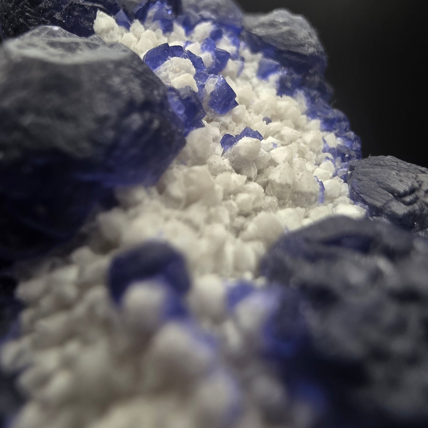 Blue Fluorite on Quartz - Inner Mongolia